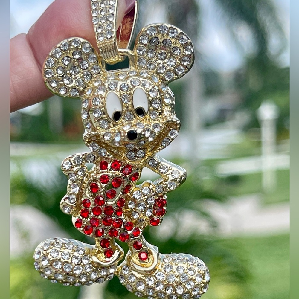 14K Gold Plated Minnie Pendant - Picture 1 of 14